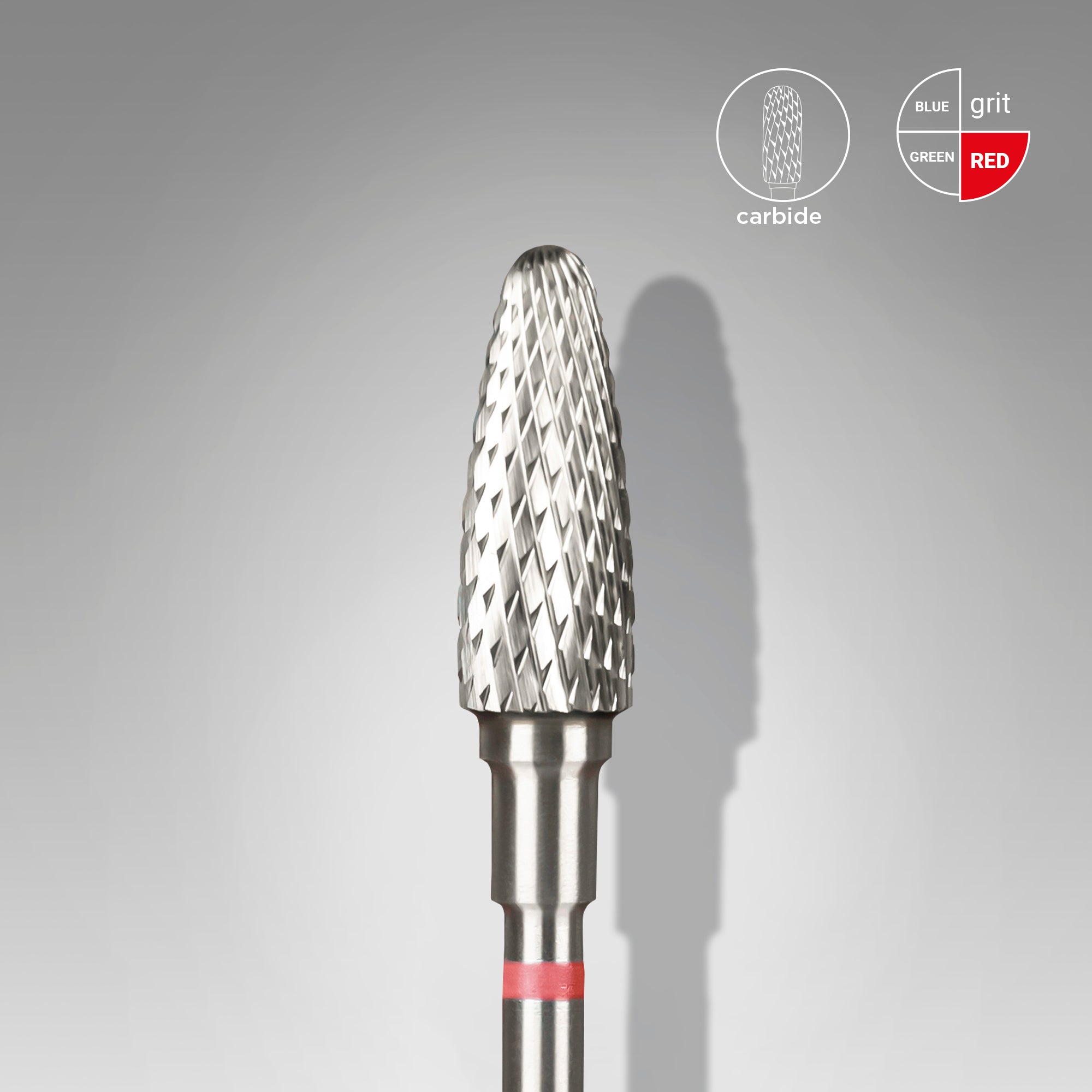 Carbide nail drill bit, "corn", red, head diameter 5 mm/ working part 13 mm image 0
